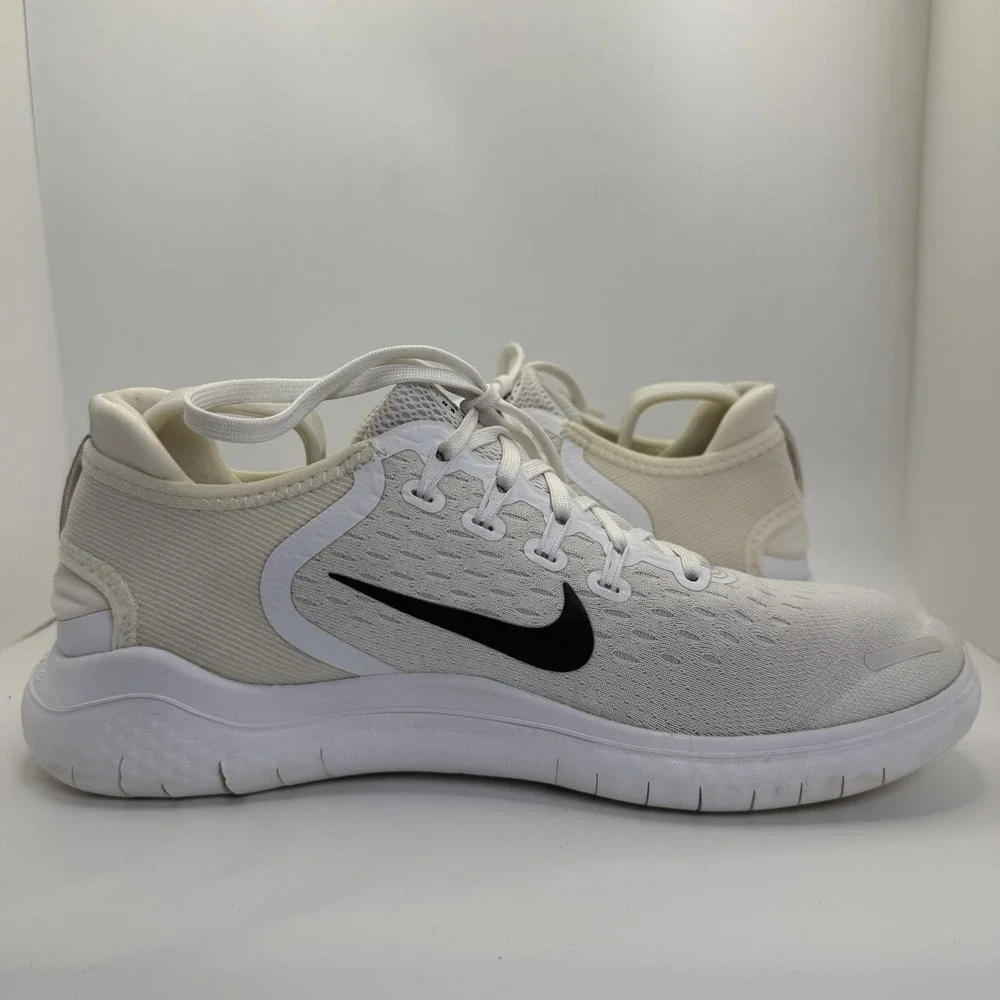 Nike Free‎ RN 2018 Shoes Men's Size 7.5 White Black Running Athletic 942836-100